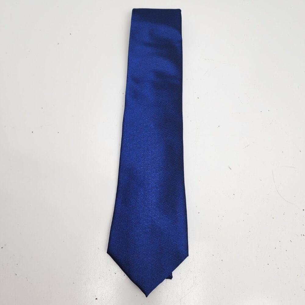Men's Axist Solid Blue Black Undertones Formal Wear Dressy Slim Necktie Suit Tie